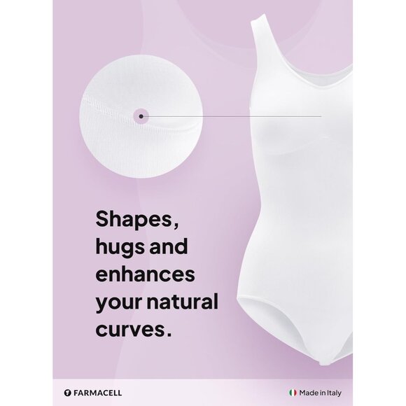 🆕Women’s White Nylon Shaping Control Body Shaper with Push-Up Effect - Picture 2 of 8